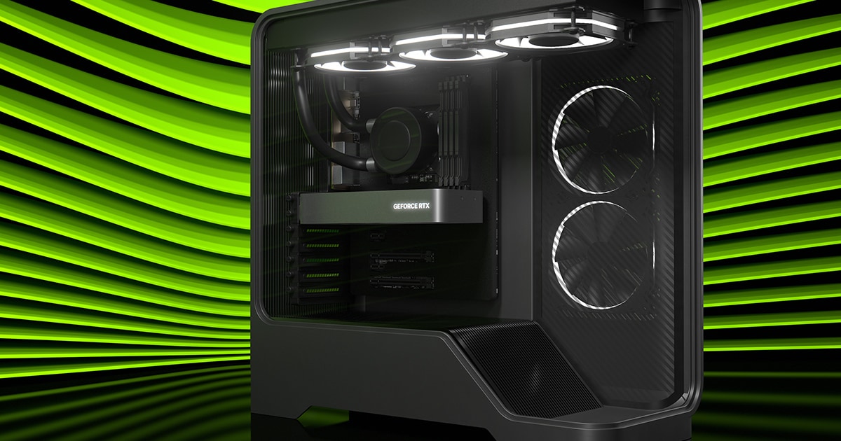 Official NVIDIA RTX 5050 promotional artwork showing a complete PC. This listing is for a graphics card, not a complete PC; partner board appearance varies.